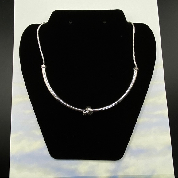 ALFANI Silver Tone Knot Collar Necklace - Picture 9 of 10